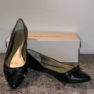 Black Leather Zephir Flats